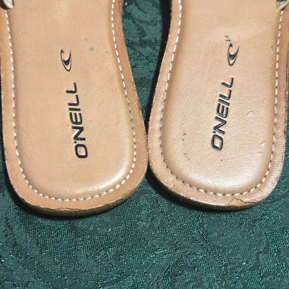O’Neill Laguna Tan & Silver strappy sandals flip-flops slides Women’s Teen - Picture 4 of 7